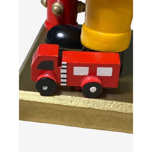 Wooden Fireman Nutcracker with Hose Fire Extinguisher and toy Fire Truck - Picture 7 of 10